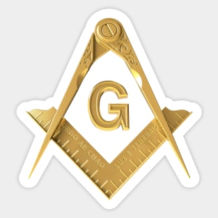 Gold Square & Compass Masonic Freemason Sticker